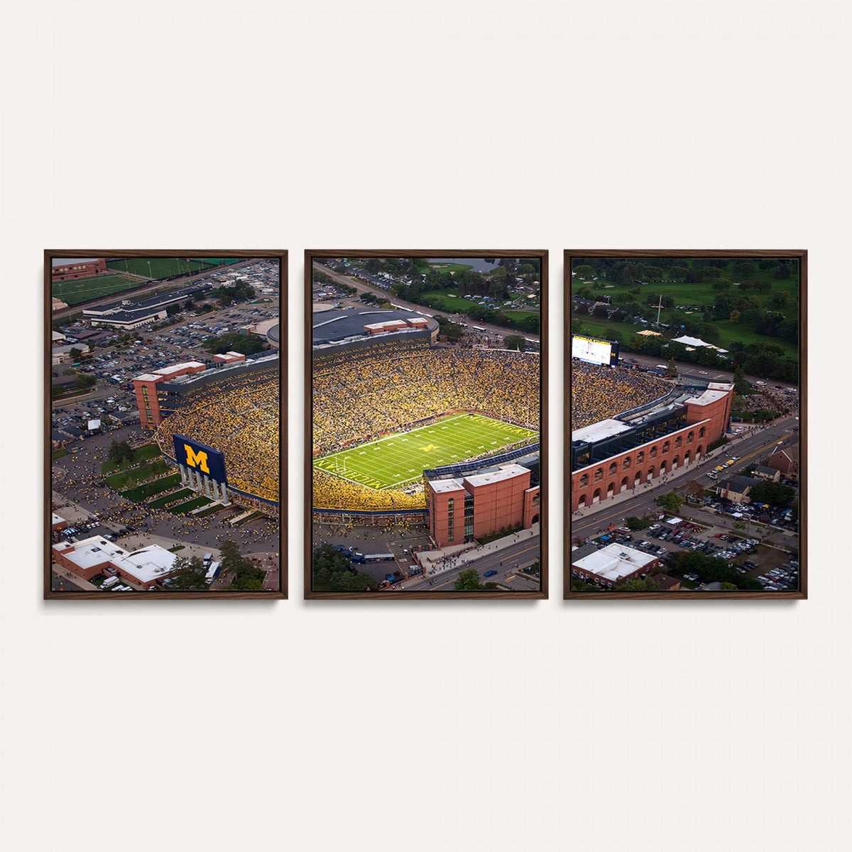 95248-PAN-FL-20X10 - University of Michigan Wolverines Football Team Print - Ann Arbor Michigan Stadium Wall Art Canvas