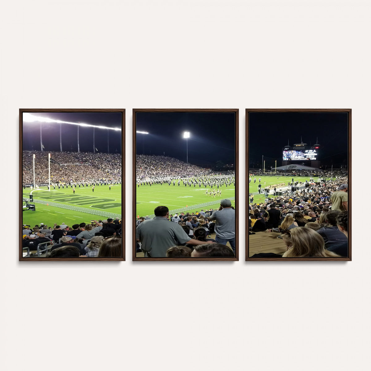 56796-PAN-FL-20X10 - Purdue University Boilermakers Football Team Print - West Lafayette Ross-Ade Stadium Wall Art Canvas
