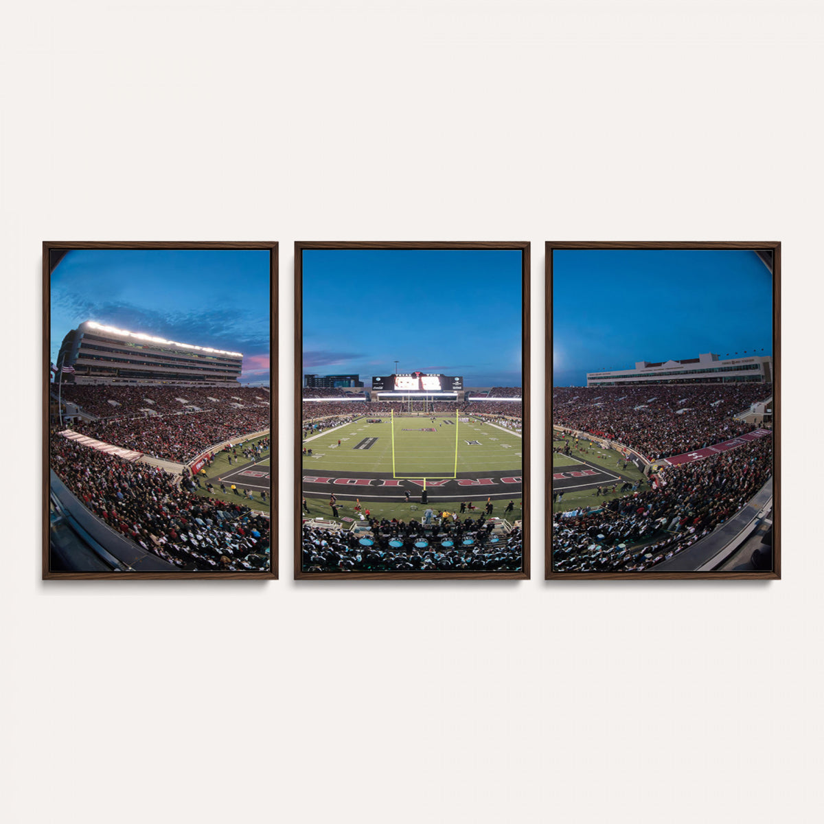 60763-PAN-FL-20X10 - Texas Tech Red Raiders Canvas, Framed Football Team Print - Lubbock Jones AT&T Stadium Wall Art