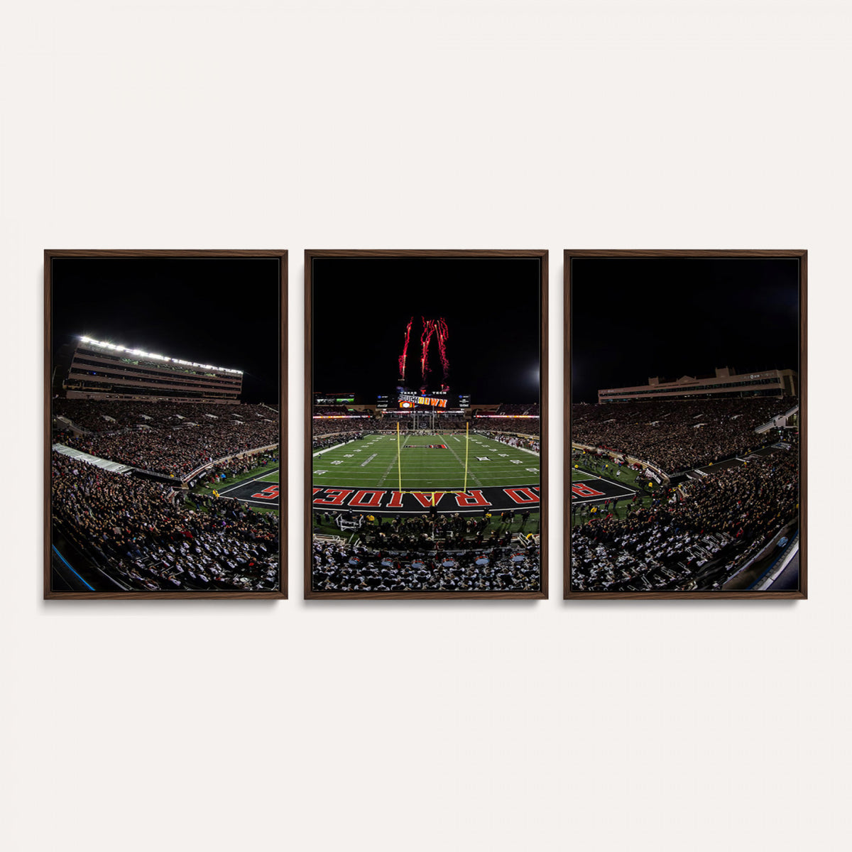 83122-PAN-FL-20X10 - Framed Texas Tech Red Raiders Stadium Canvas, Texas Tech Red Raiders Football Team Print - Lubbock
