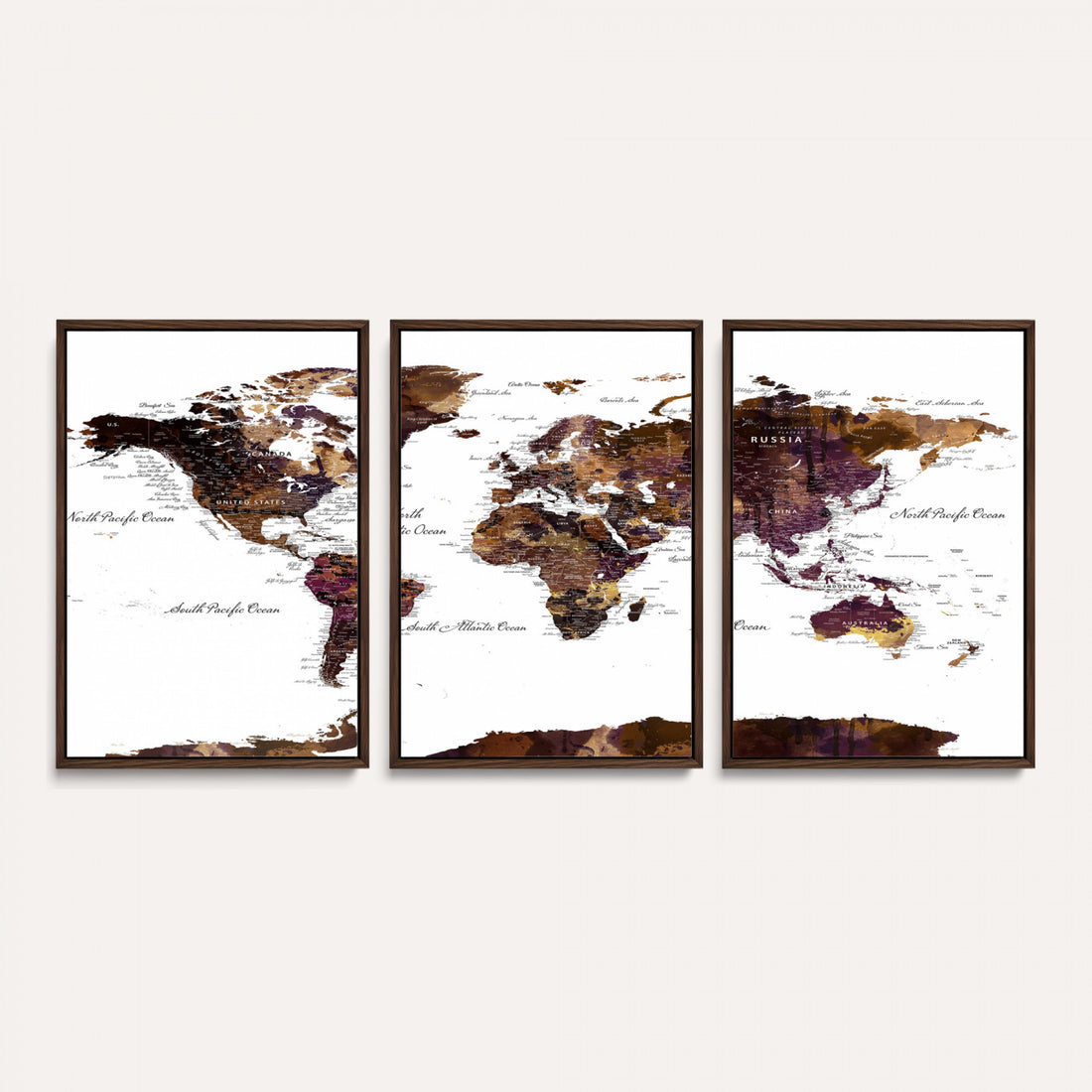 World Map Canvas Print | Detailed Map of the World Wall Art