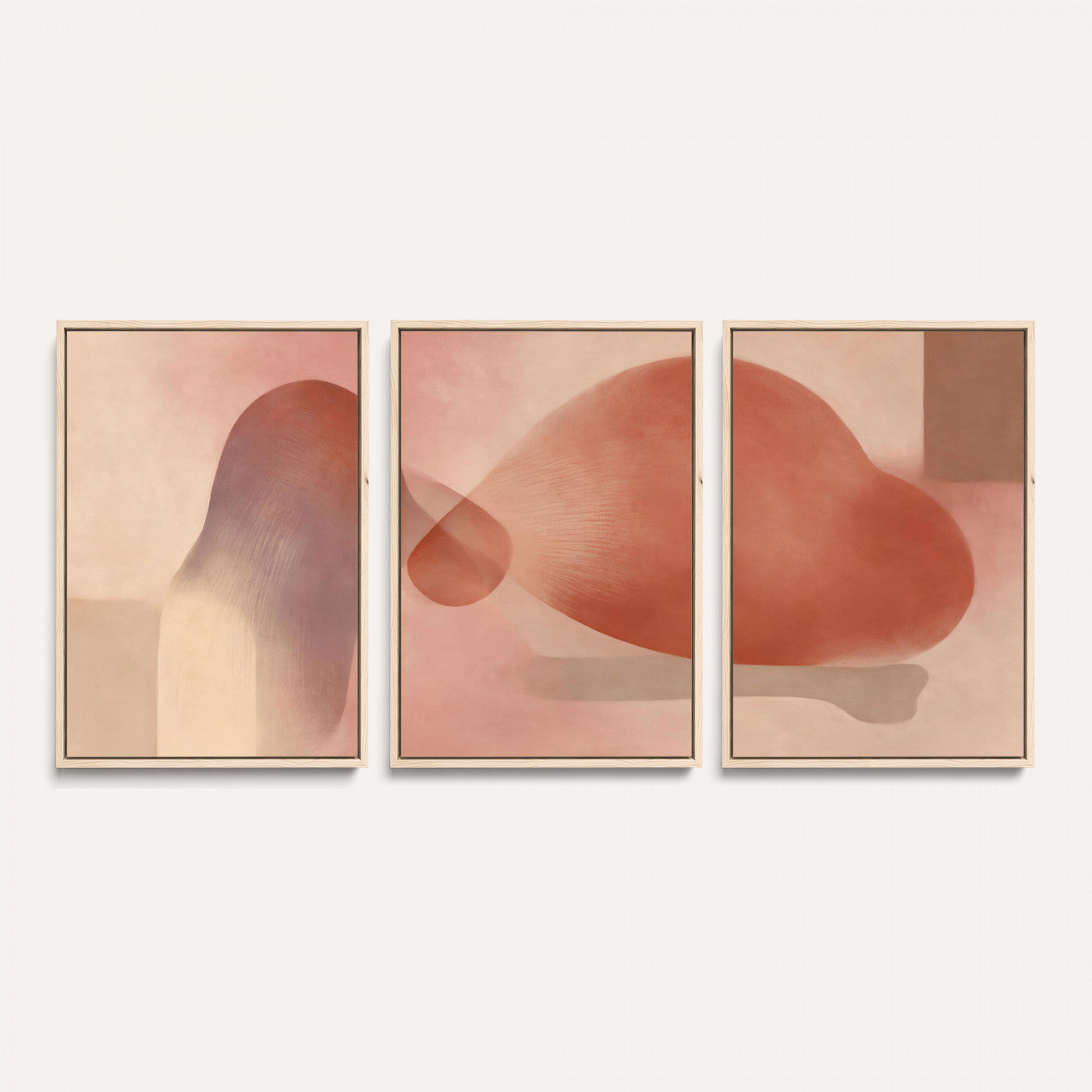 85110643-MGV-CV-36X24 - Vinna Begin Calin Biomorphic Abstract Wall Art Canvas Print, Terracotta Pink Organic Shapes Art Painting Print