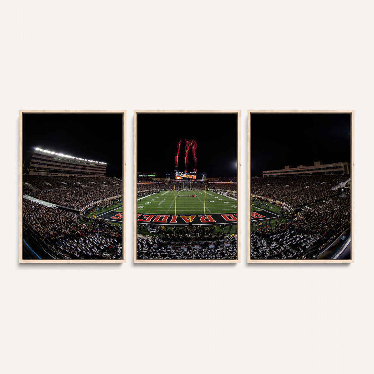 83122-PAN-FL-20X10 - Framed Texas Tech Red Raiders Stadium Canvas, Texas Tech Red Raiders Football Team Print - Lubbock