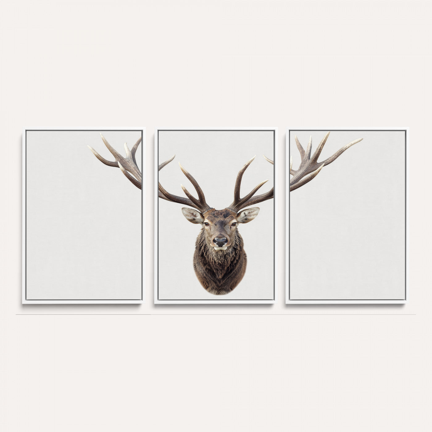 840173GY-MGV-CV-36X24 - Majestic Red Deer Canvas Wall Art – Stag Antlers Horns Print, Wildlife Hunting Poster, Rustic Cabin Lodge Decor