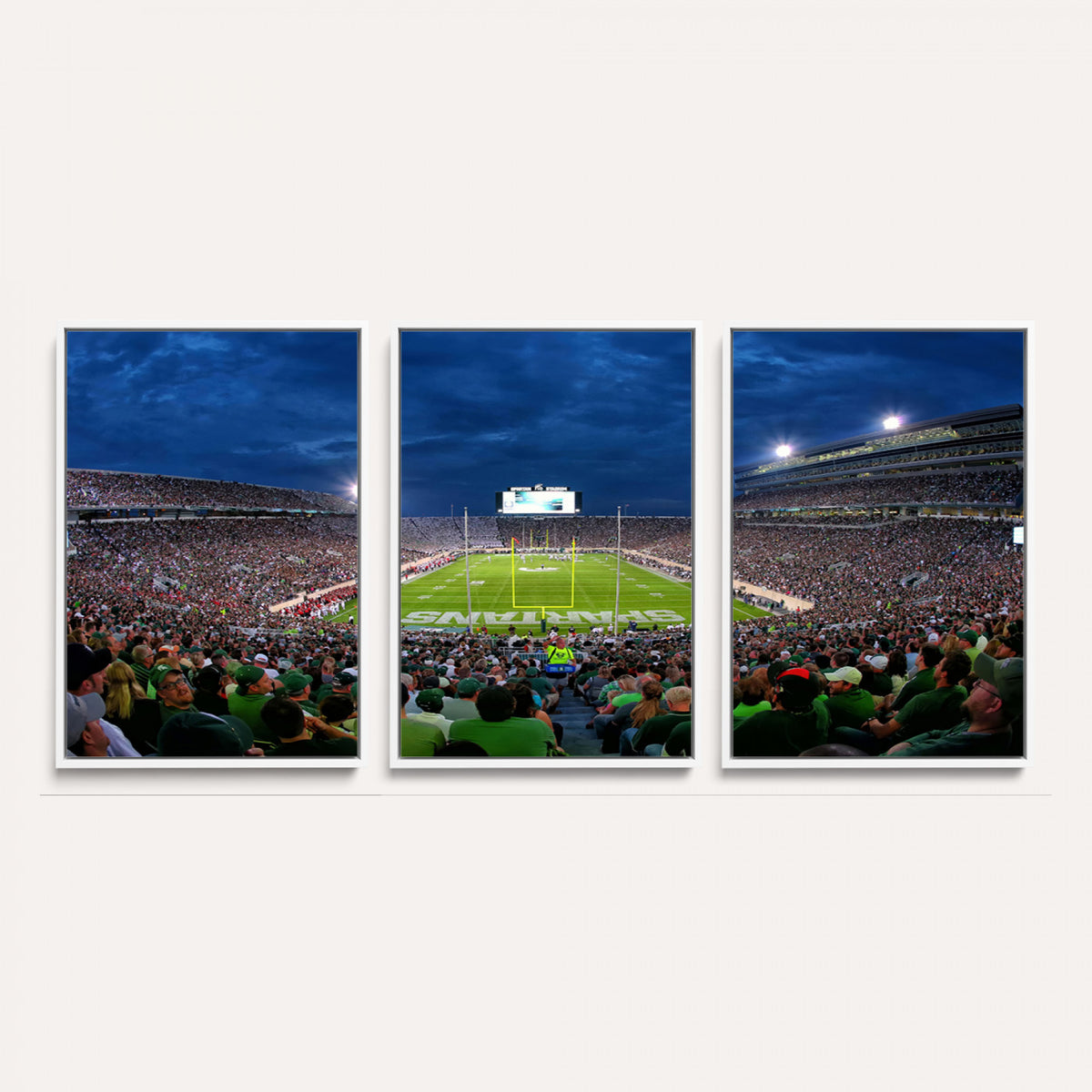 35248-PAN-FL-20X10 - Michigan State Spartans Football Team Print - East Lansing Spartan Stadium Wall Art Canvas Print