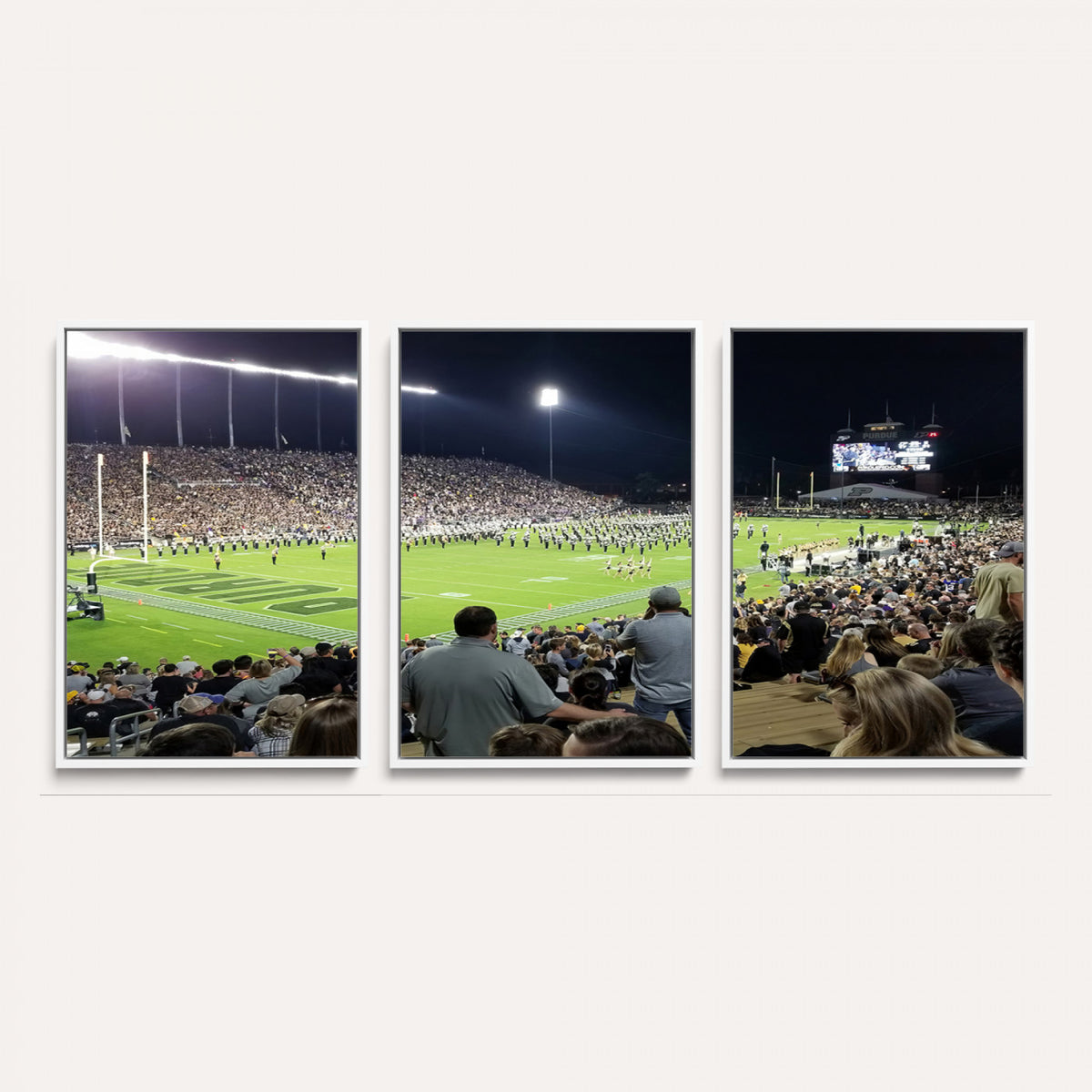 56796-PAN-FL-20X10 - Purdue University Boilermakers Football Team Print - West Lafayette Ross-Ade Stadium Wall Art Canvas