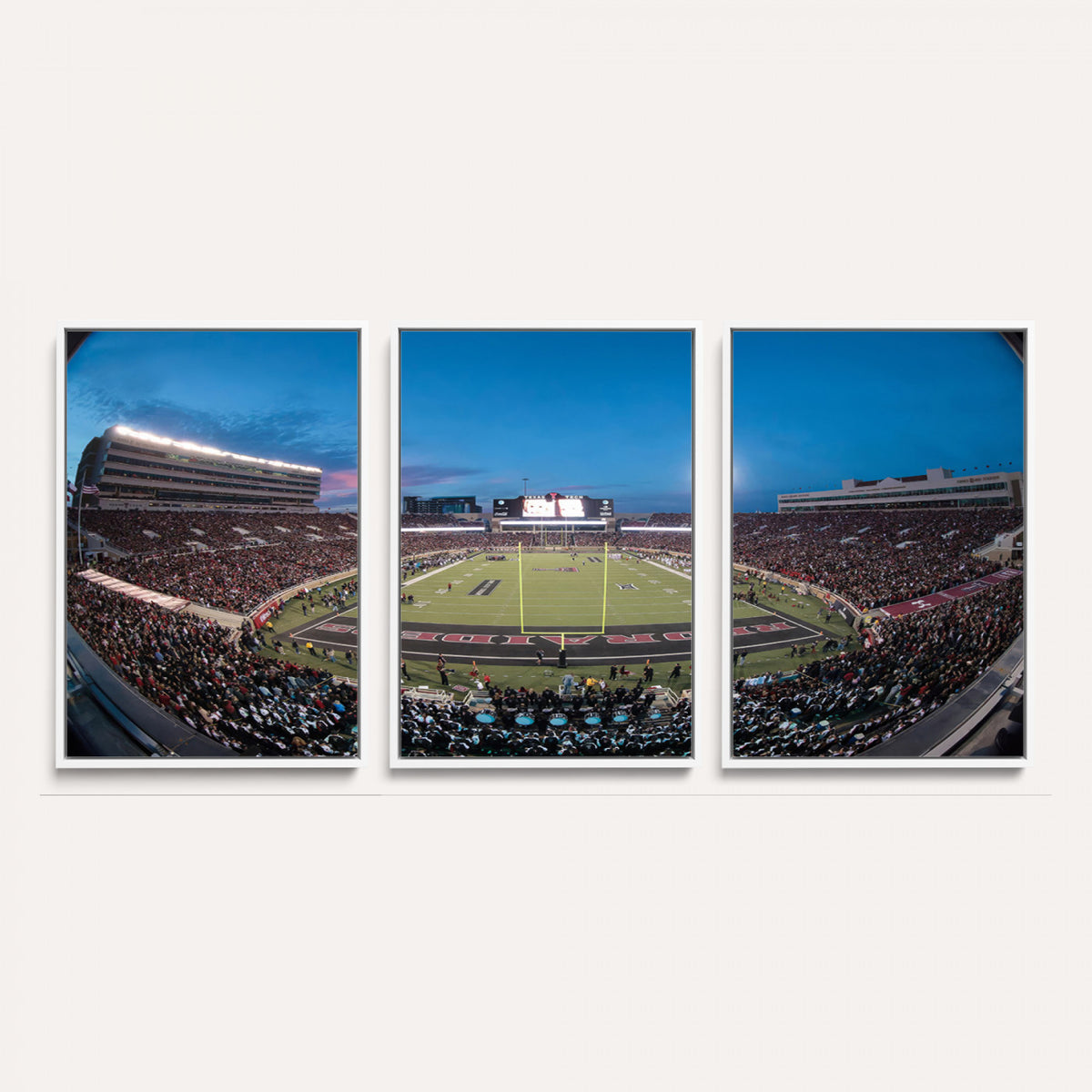 60763-PAN-FL-20X10 - Texas Tech Red Raiders Canvas, Framed Football Team Print - Lubbock Jones AT&T Stadium Wall Art