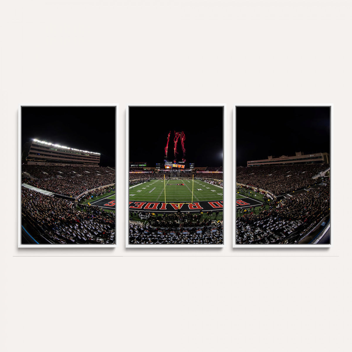 83122-PAN-FL-20X10 - Framed Texas Tech Red Raiders Stadium Canvas, Texas Tech Red Raiders Football Team Print - Lubbock