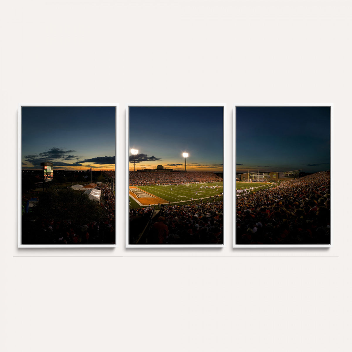 15980-PAN-FL-20X10 - Ball State Cardinals Football Team Print - Muncie Scheumann Stadium Wall Art Canvas Print