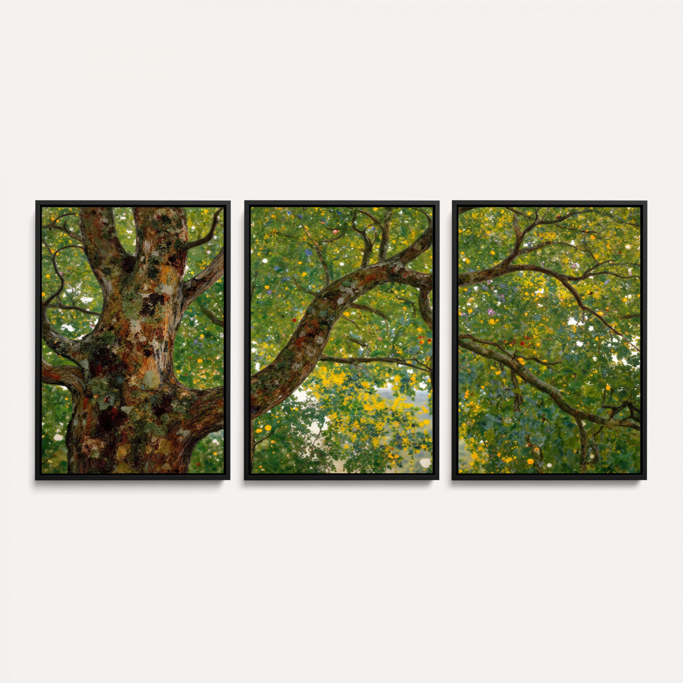 23663535-MGV-CV-36X24 - Vintage Summer Forest Green Tree Wall Art Canvas Print, Lush Leaves Impressionist Painting Print