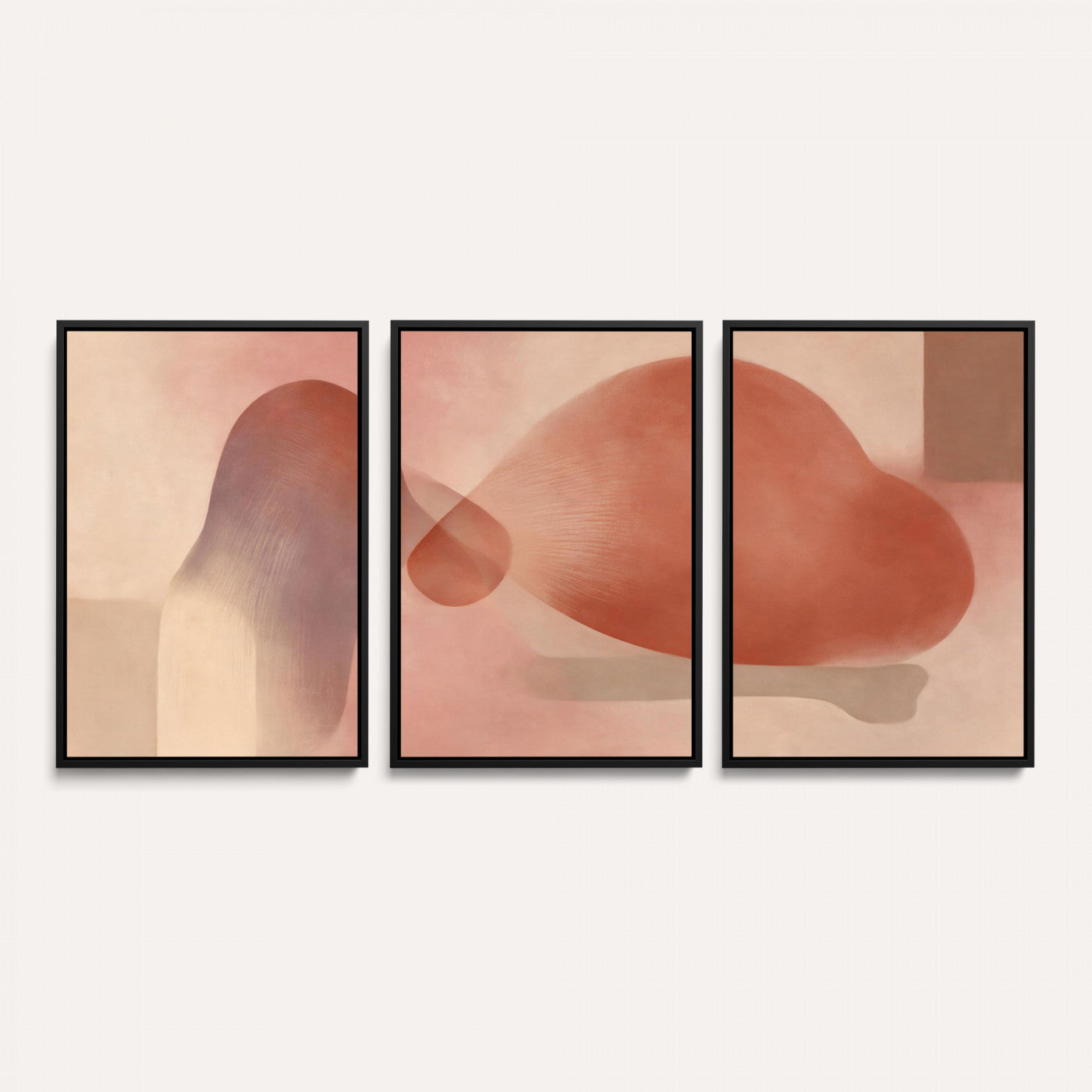 85110643-MGV-CV-36X24 - Vinna Begin Calin Biomorphic Abstract Wall Art Canvas Print, Terracotta Pink Organic Shapes Art Painting Print