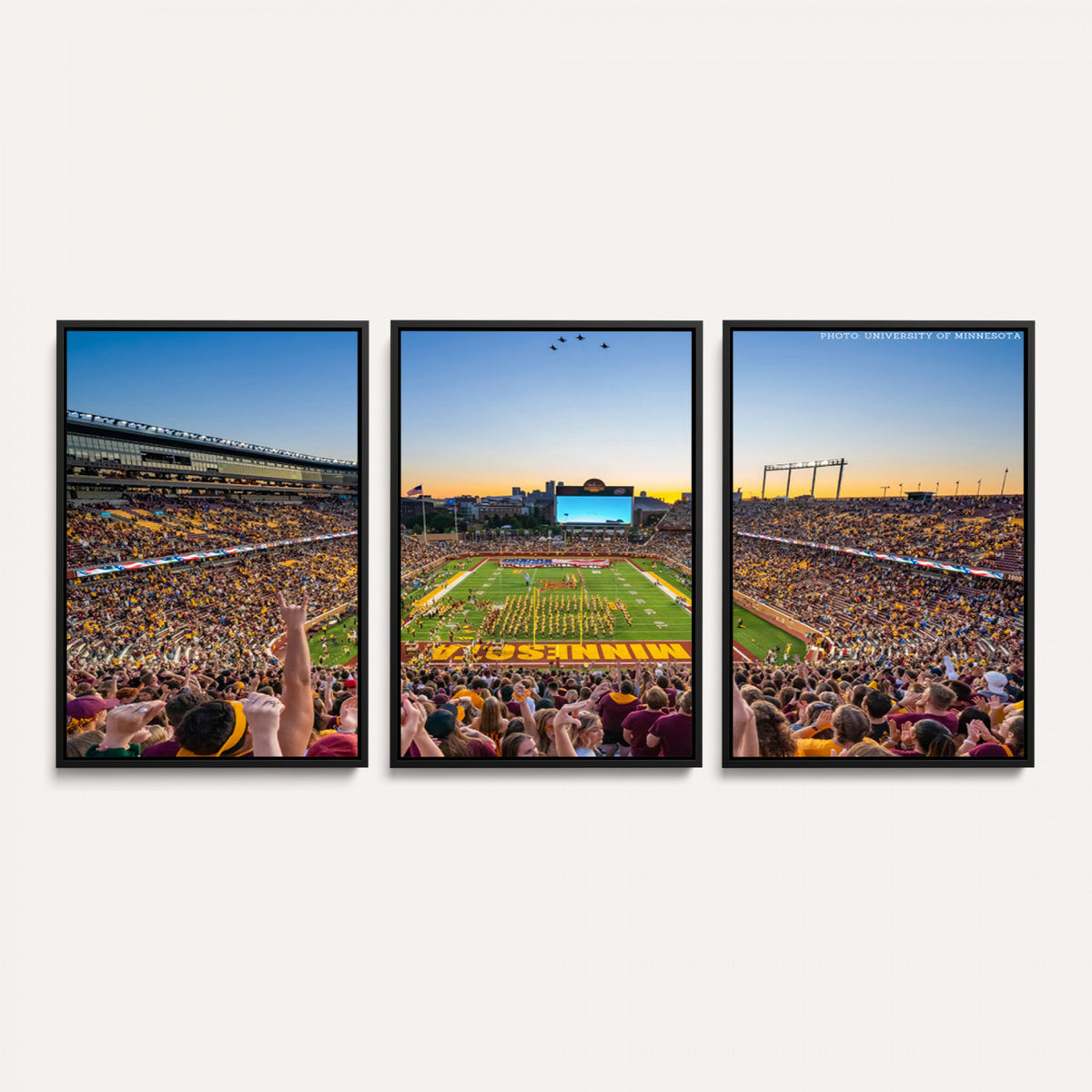 63452-PAN-FL-20X10 - University of Minnesota Golden Gophers Football Team Print - Minneapolis Huntington Bank Stadium