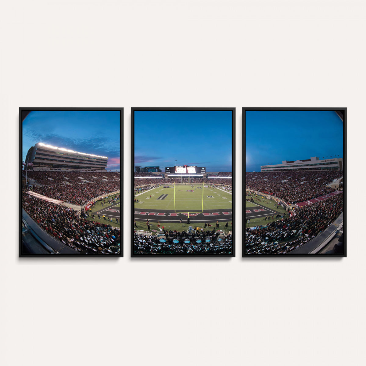 60763-PAN-FL-20X10 - Texas Tech Red Raiders Canvas, Framed Football Team Print - Lubbock Jones AT&T Stadium Wall Art