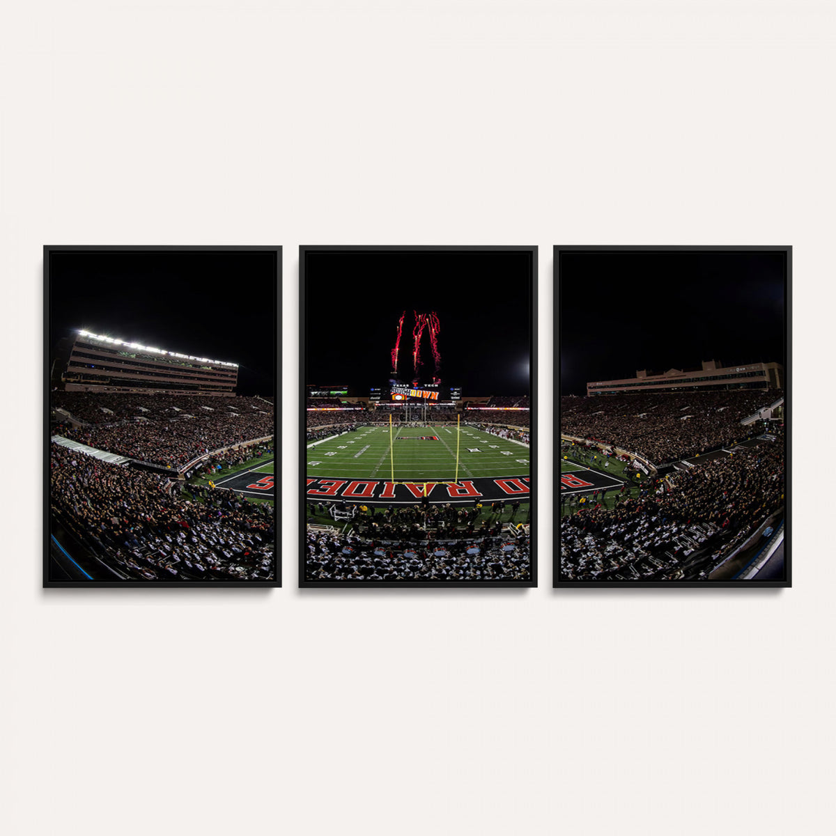 83122-PAN-FL-20X10 - Framed Texas Tech Red Raiders Stadium Canvas, Texas Tech Red Raiders Football Team Print - Lubbock