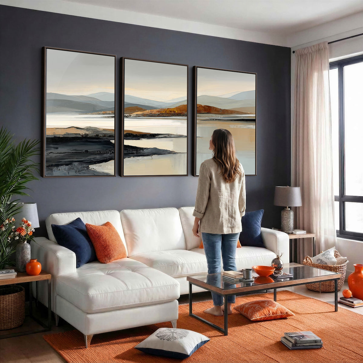 56450386-MGV-CV-36X24 - Modern Abstract Landscape Canvas Wall Art, Minimalist Nature Printing