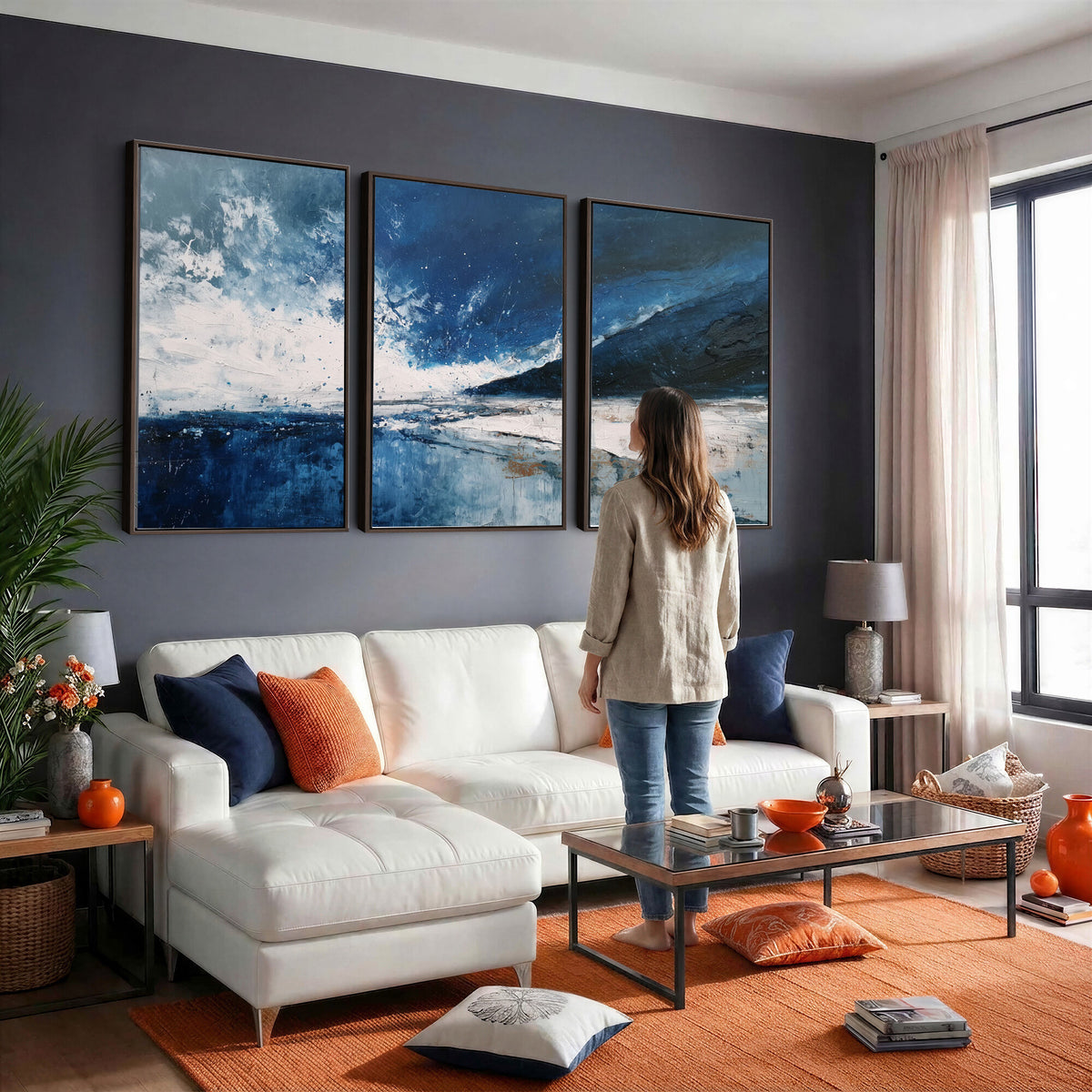 76136620-MGV-CV-36X24 - Extra Large Abstract Wall Art Canvas Print