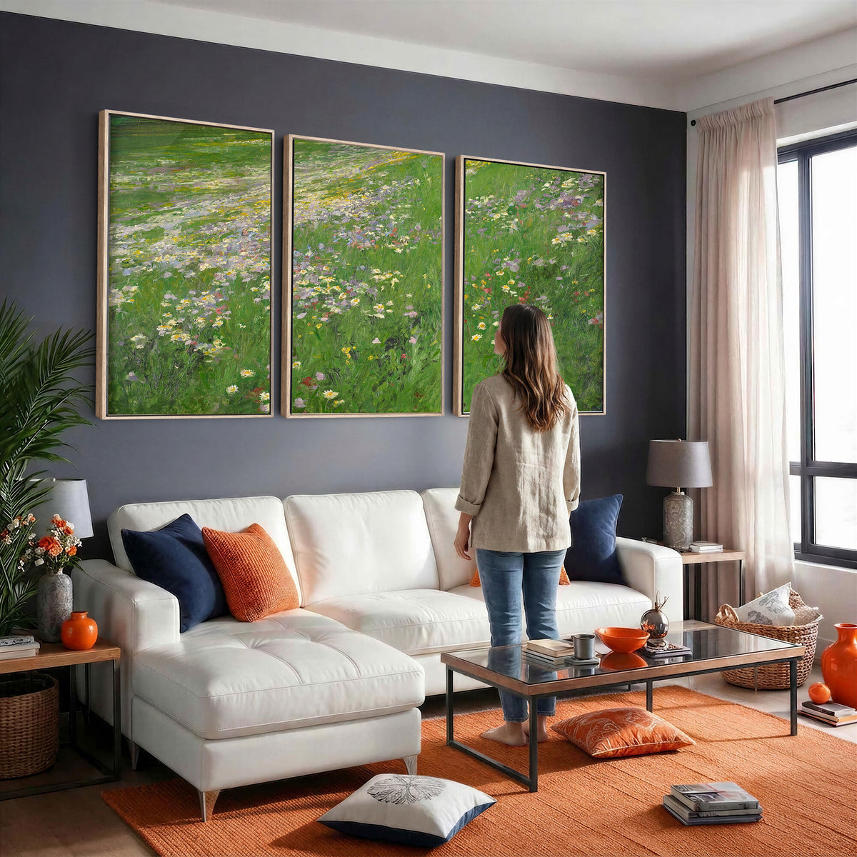 63535040-MGV-CV-36X24 - Alexander Koester Flower Meadow Canvas Wall Art, Vintage Landscape Print