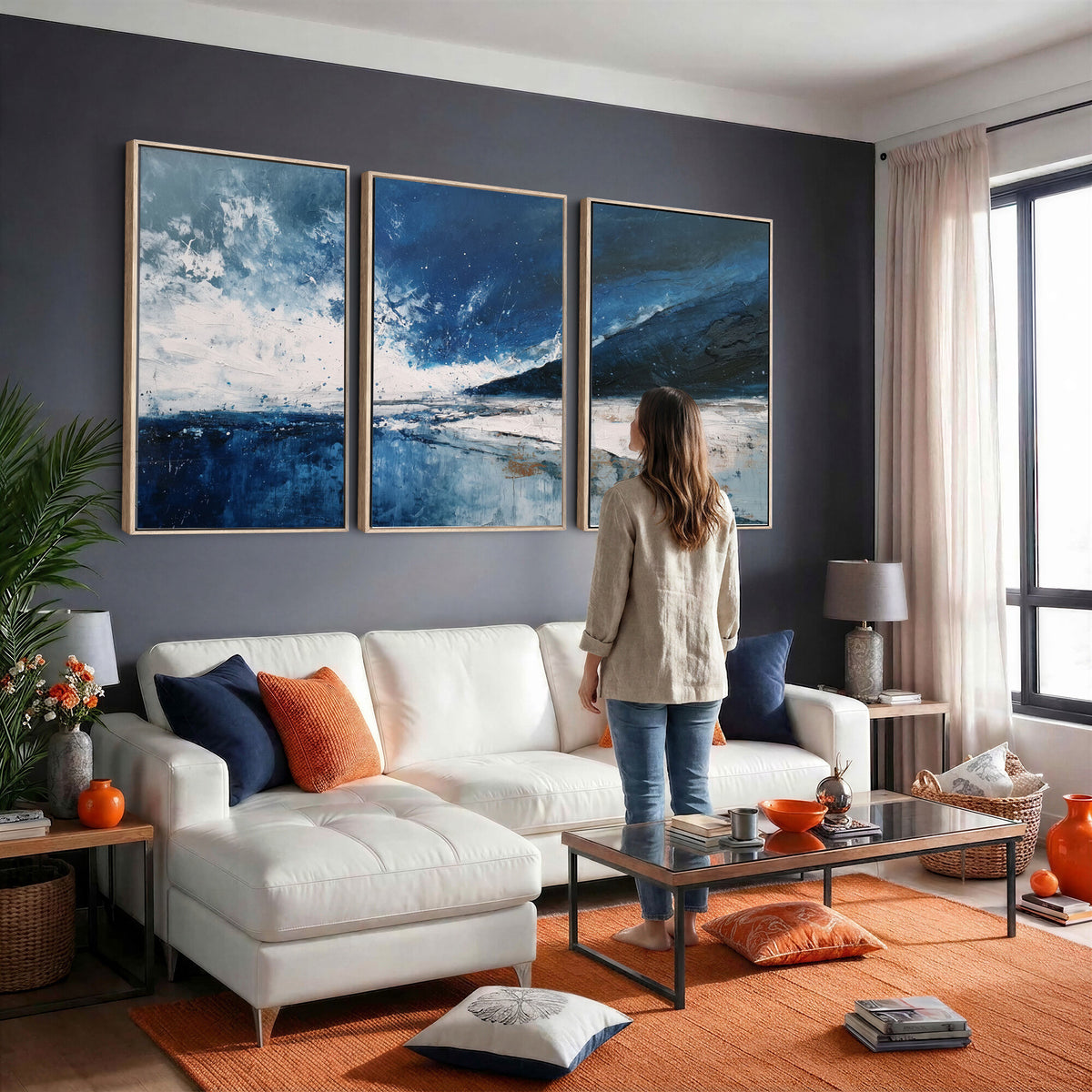 76136620-MGV-CV-36X24 - Extra Large Abstract Wall Art Canvas Print