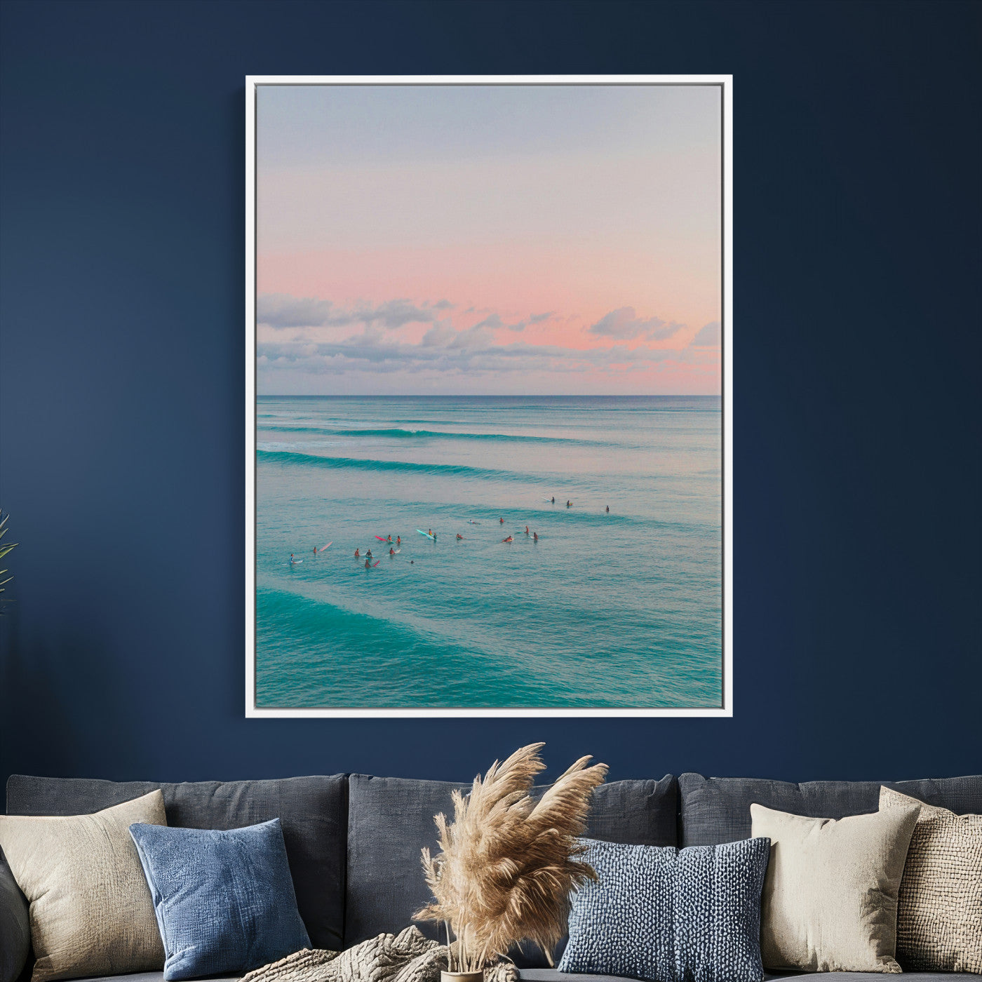 43011896-MGV-CV-24X36 - Beach Walk Wall Art Canvas Print – Soft Coastal Photography Artwork Print for Bedroom, Living Room, and Serene Home Decor