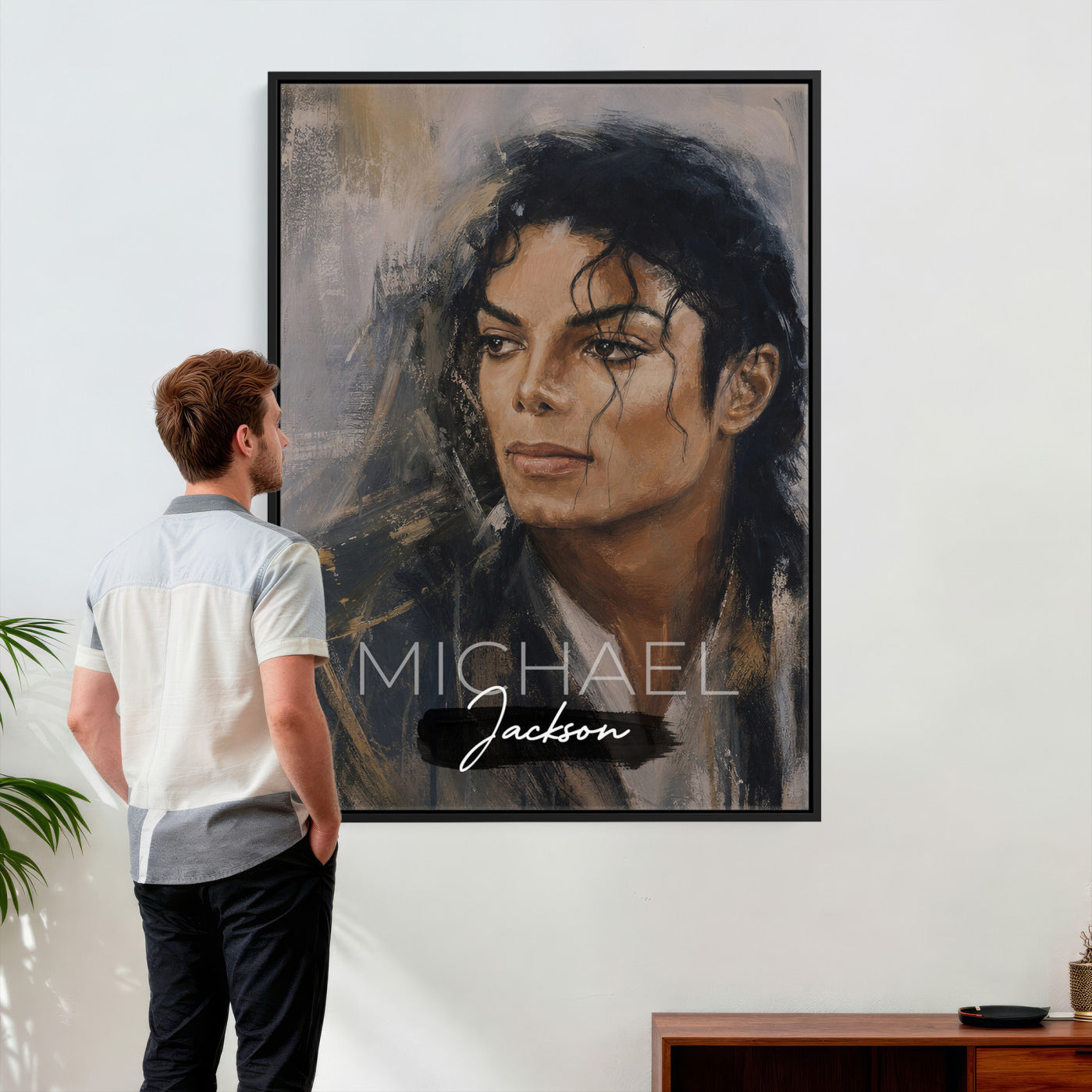 56470210-MGV-CV-24X36 - Micheal Jackson Portre Wall Art Canvas Print