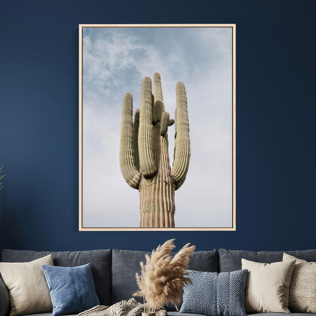 Desert Cactus Wall Art, Tall Spines Canvas Print