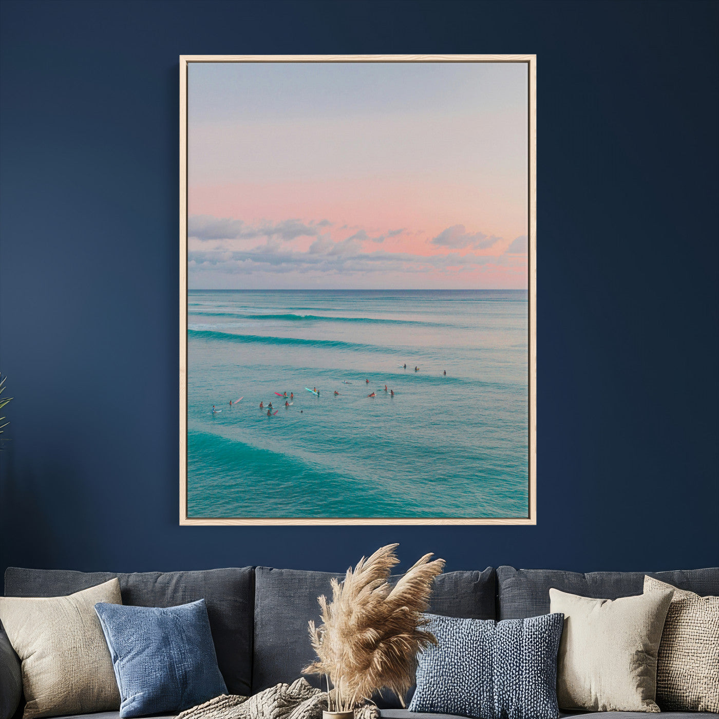 43011896-MGV-CV-24X36 - Beach Walk Wall Art Canvas Print – Soft Coastal Photography Artwork Print for Bedroom, Living Room, and Serene Home Decor