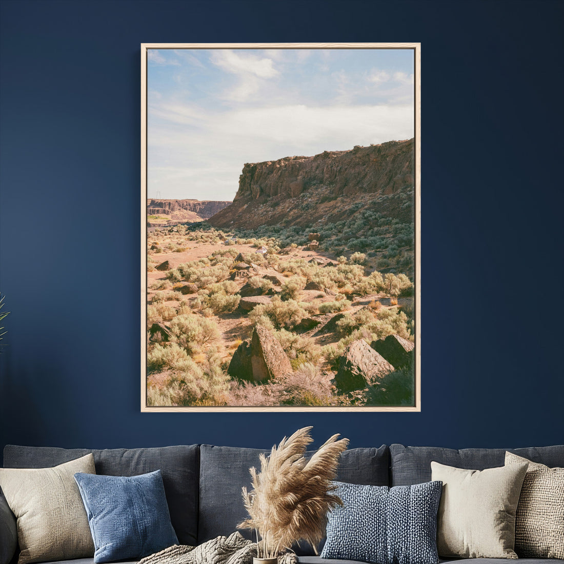 Desert Canyon Landscape Wall Art Canvas Print, Minimal Southwest Decor