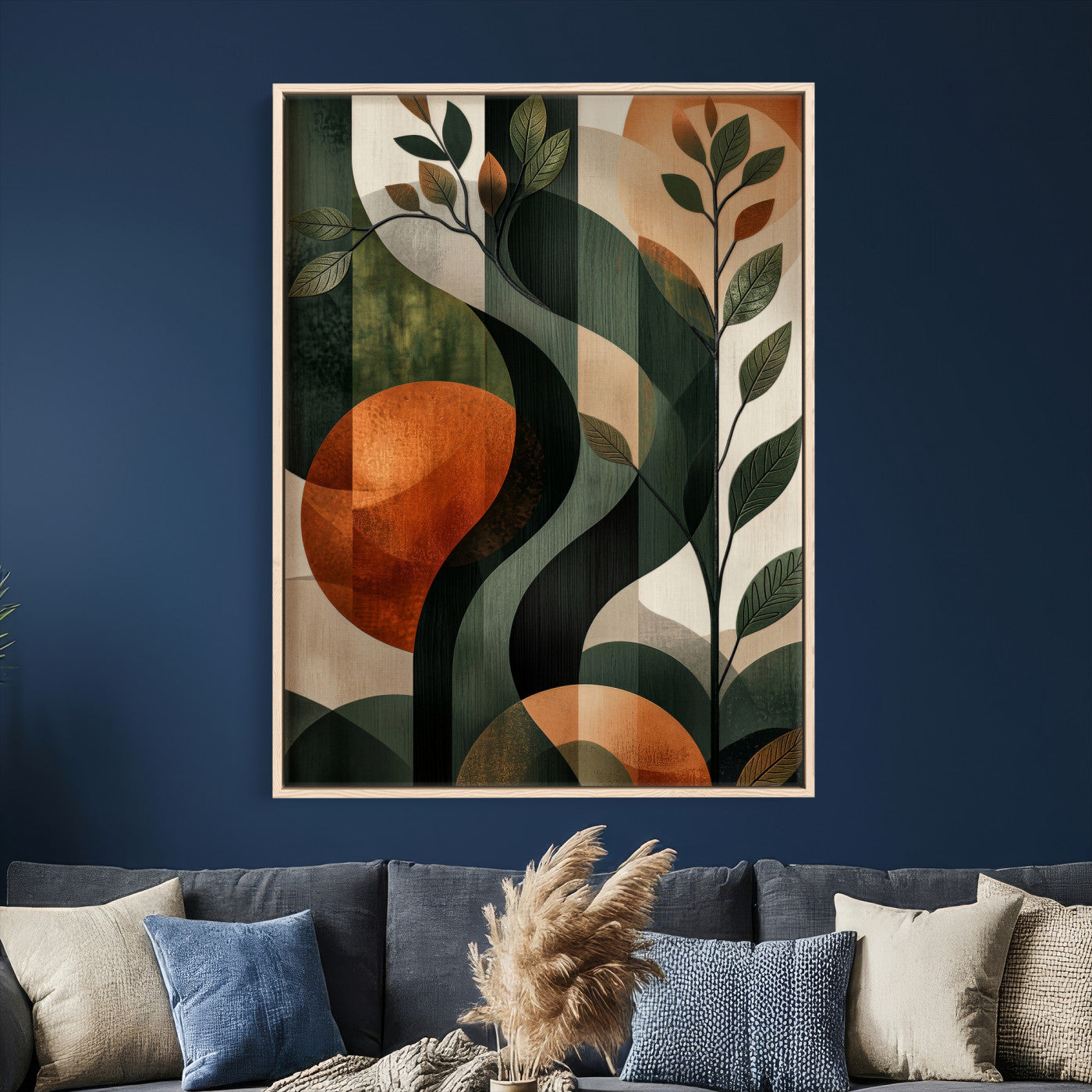 82797335-MGV-CV-24X36 - Abstract Green Flowers Wall Art Canvas Print