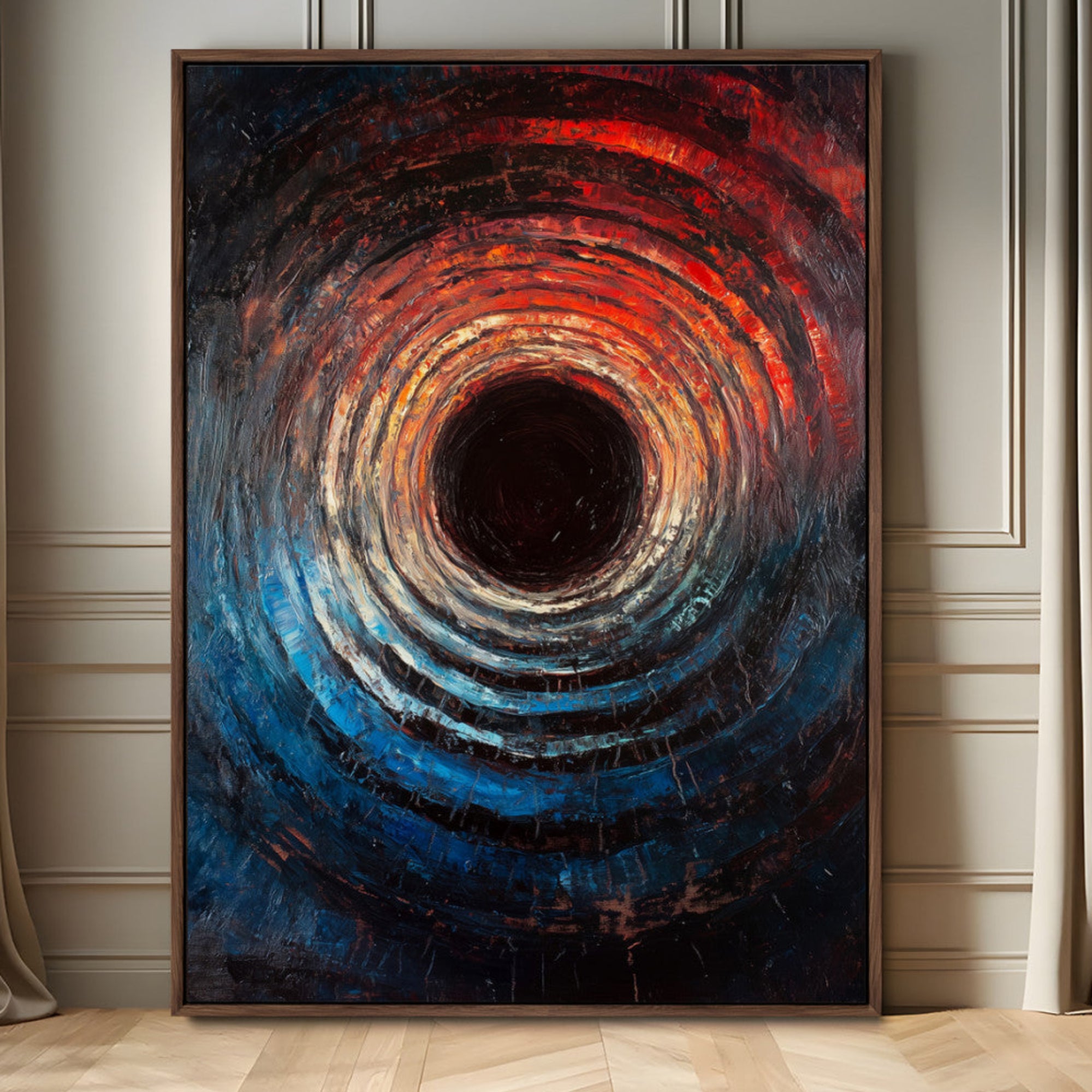 41597467-MGV-FC-24X36_Walnut-Wood Wall Art Canvas Print – Framed Abstract Tree Texture Design Modern Artwork for Home and Office Decor