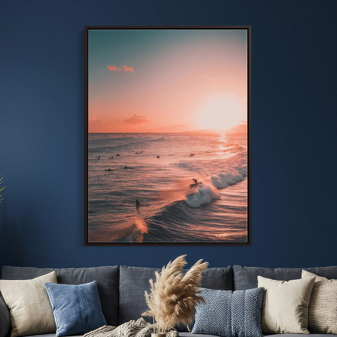 Sunset Ocean Wall Art Canvas Print