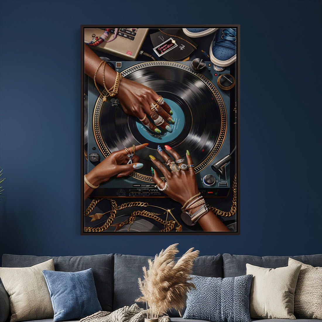 Black Woman Wall Art Canvas Print, Trendy Black Girl Wall Art
