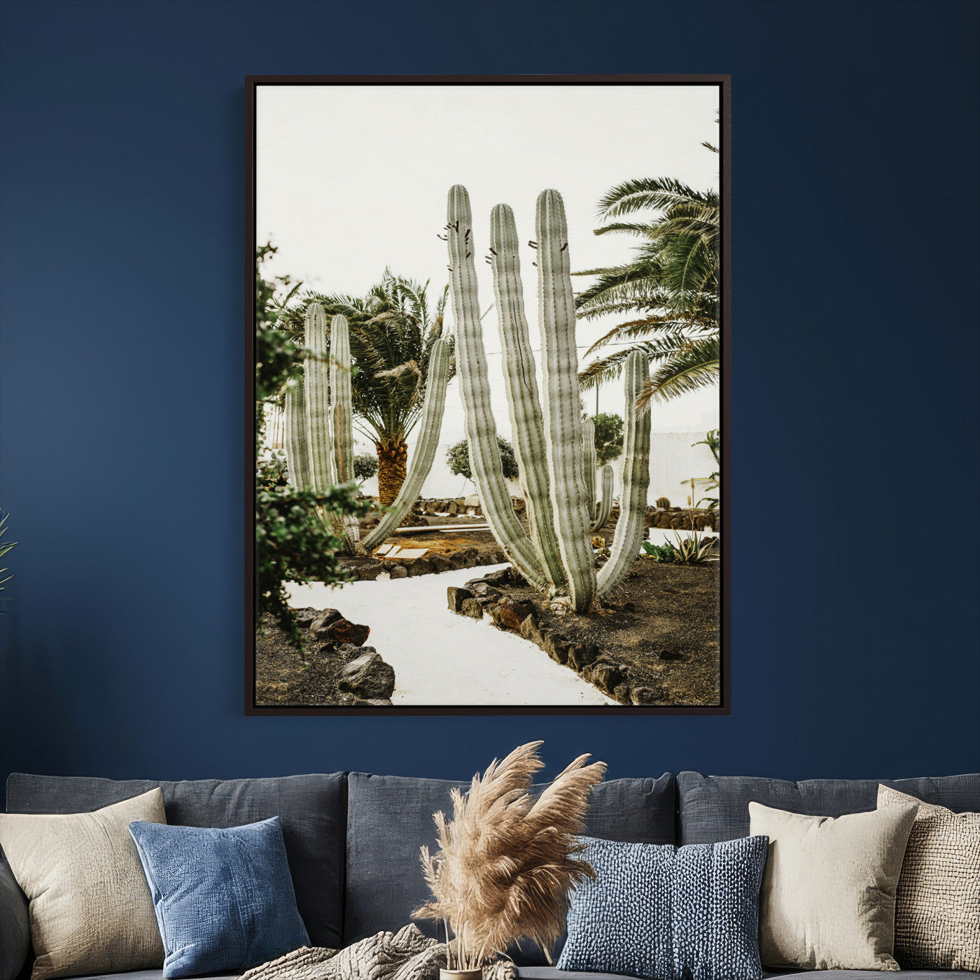 10167832-MGV-CV-24X36 - Cactus Garden Lanzarote Spain Wall Art Canvas Print - Cesar Manrique Desert Oasis Painting