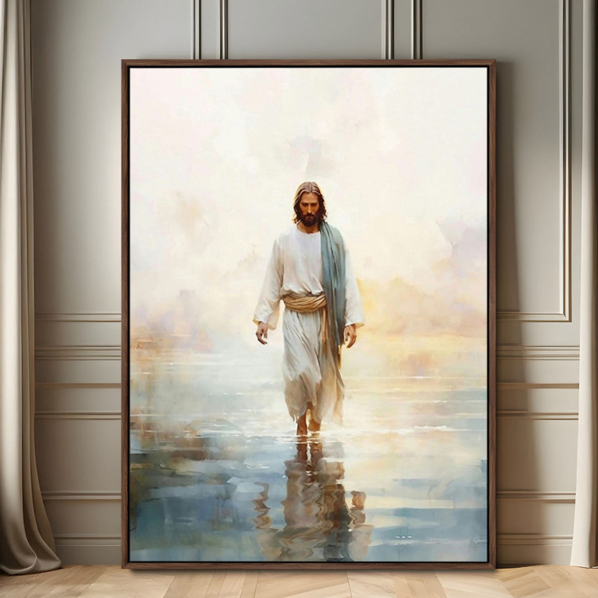 Jesus Walking on Water Wall Art Canvas Print, Christian Wall Art Print ...