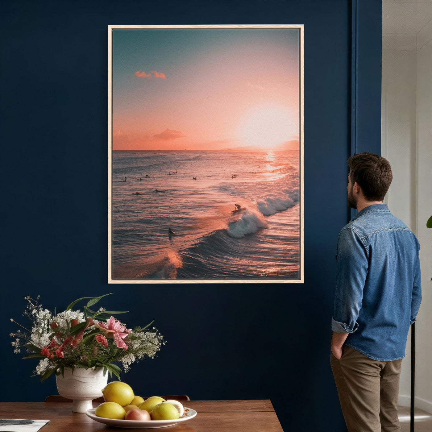 29099392-MGV-CV-24X36 - Sunset Ocean Wall Art Canvas Print