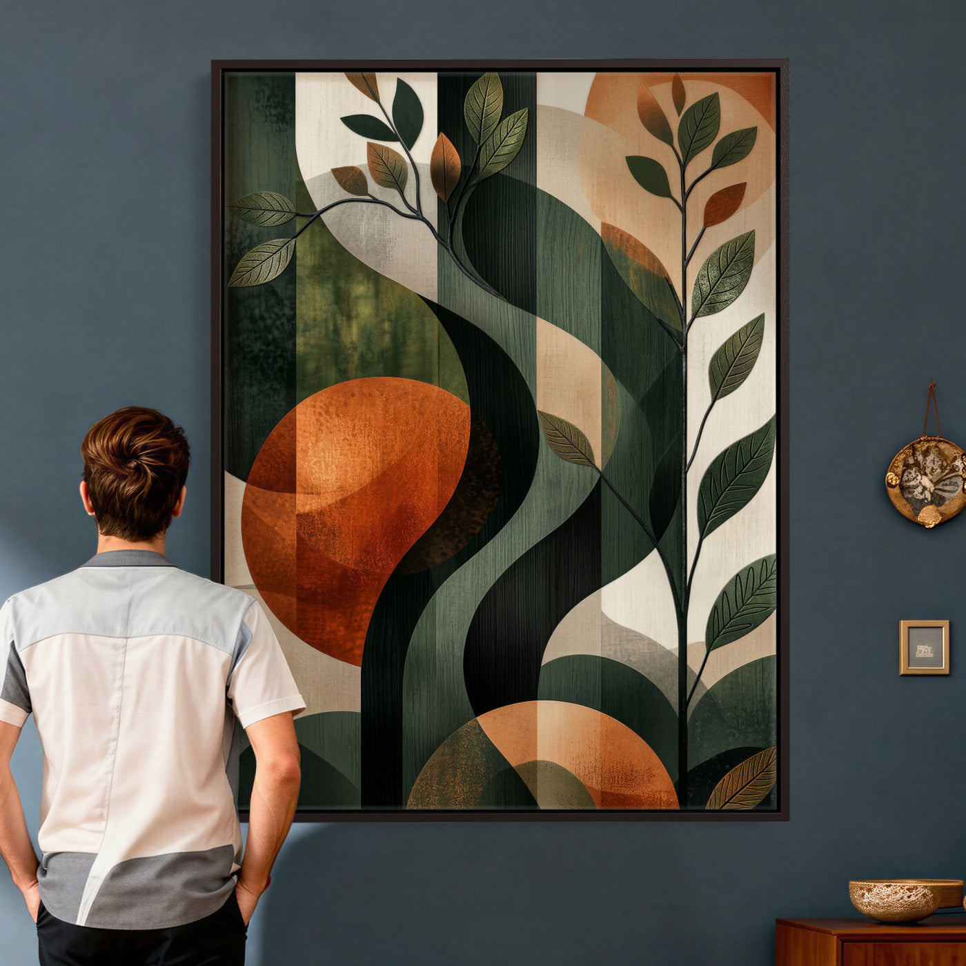 82797335-MGV-CV-24X36 - Abstract Green Flowers Wall Art Canvas Print