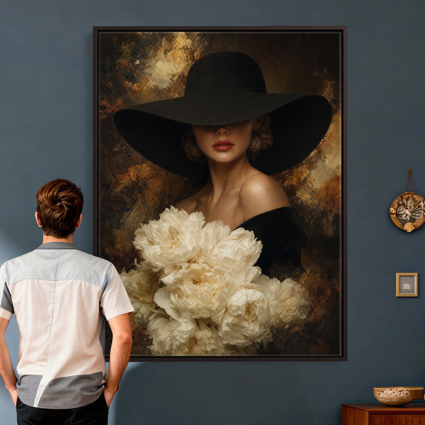 63967705-MGV-CV-24X36 - Glamour Woman Portrait Canvas Wall Art, Elegant Patel Women Portrait Print