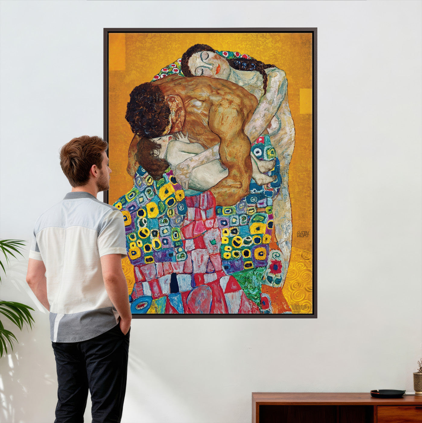 44640476-MGV-CV-24X36 - The Bride Wall Art Canvas Print – Gustav Klimt Inspired Romantic Embrace Painting