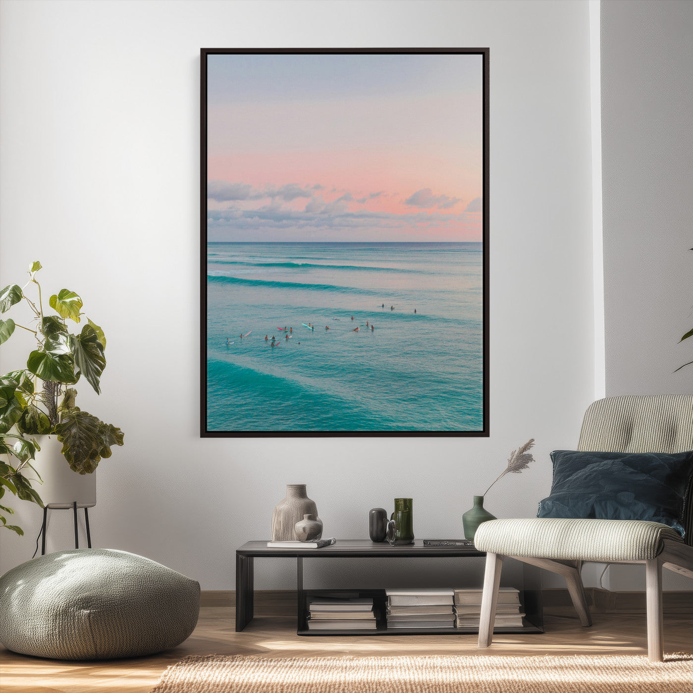 43011896-MGV-CV-24X36 - Beach Walk Wall Art Canvas Print – Soft Coastal Photography Artwork Print for Bedroom, Living Room, and Serene Home Decor