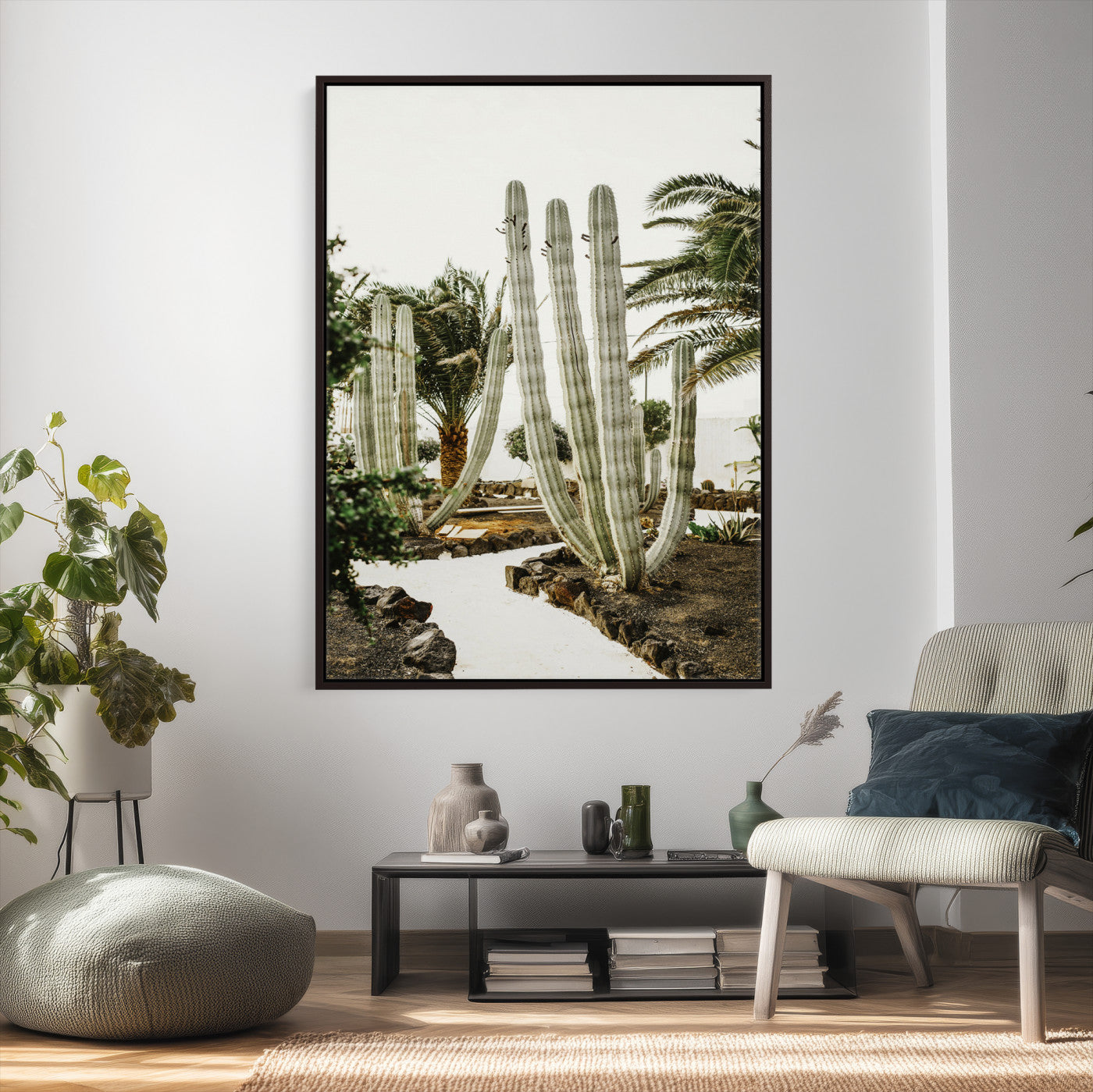10167832-MGV-CV-24X36 - Cactus Garden Lanzarote Spain Wall Art Canvas Print - Cesar Manrique Desert Oasis Painting