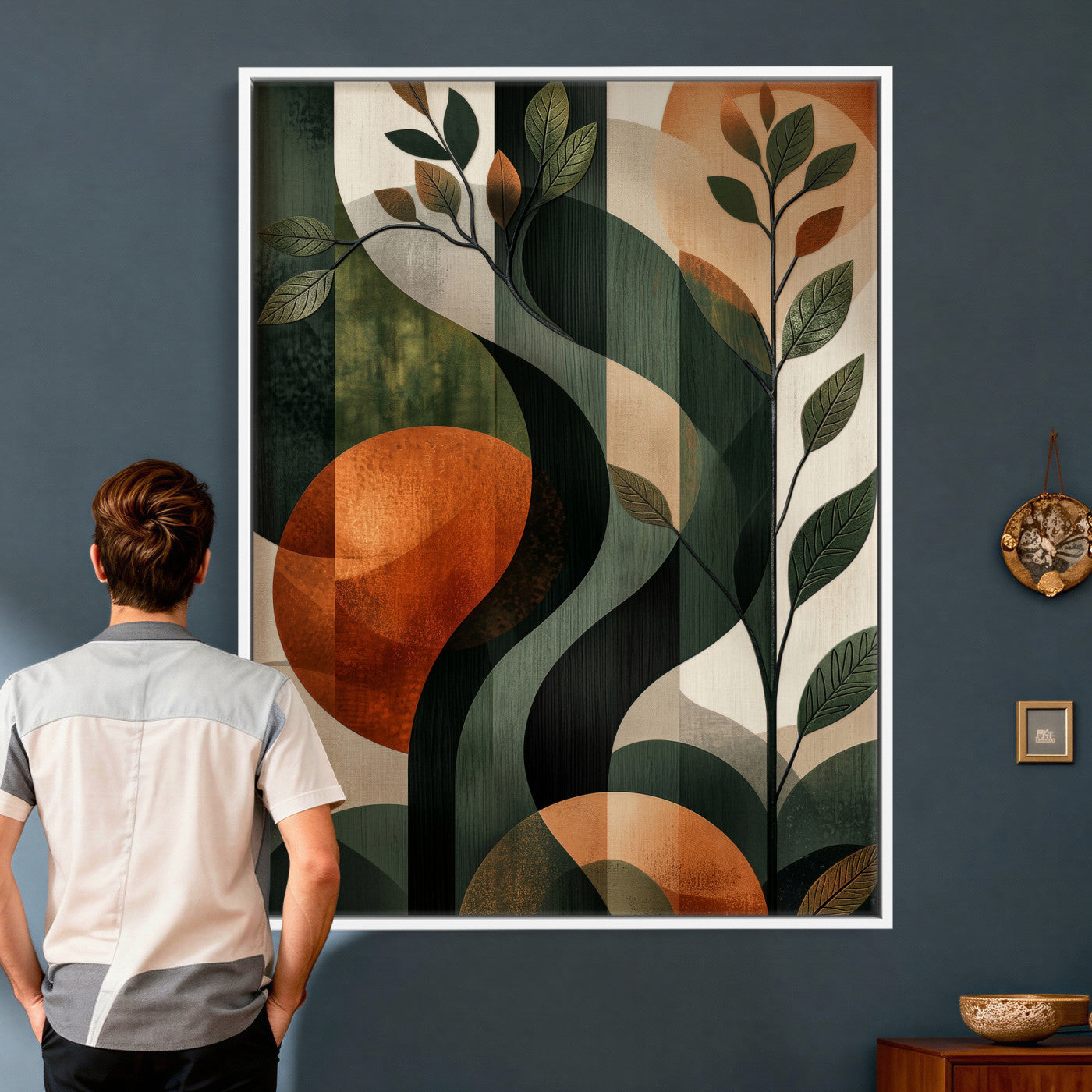 82797335-MGV-CV-24X36 - Abstract Green Flowers Wall Art Canvas Print