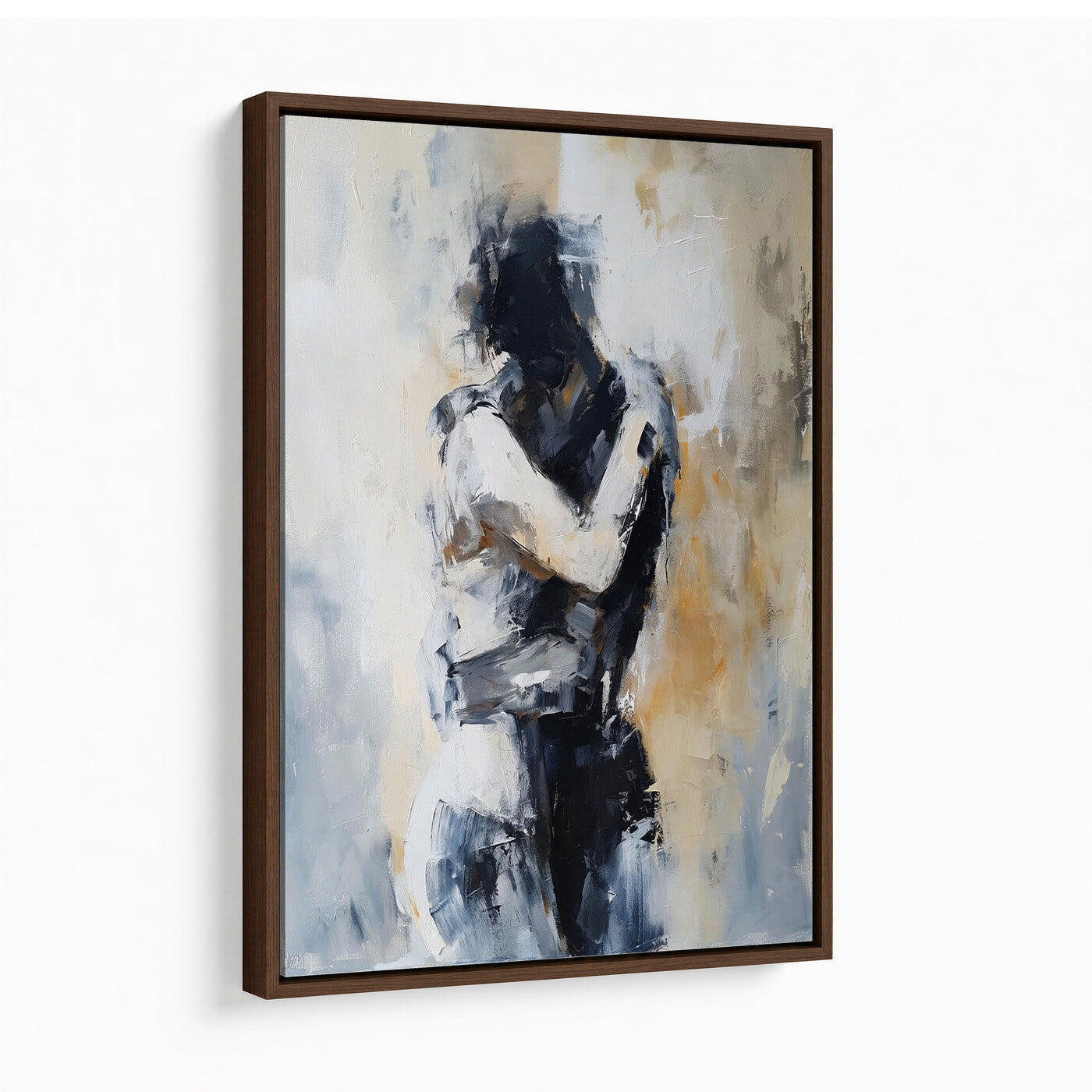 78448953-MGV-CV-24X36 - Monochrome Figurative Abstract Canvas Wall Art Moody Figure Oil Painting Print