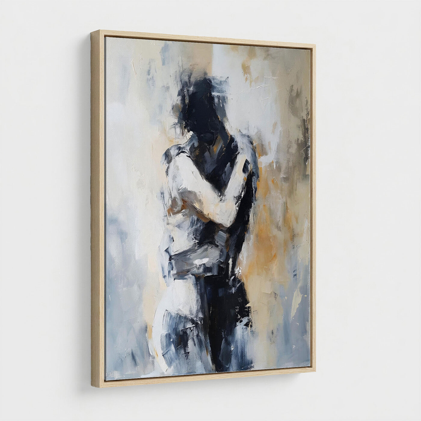 78448953-MGV-CV-24X36 - Monochrome Figurative Abstract Canvas Wall Art Moody Figure Oil Painting Print