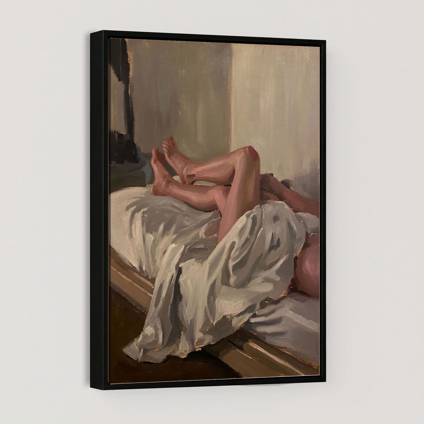 32200836-MGV-CV-24X36 - Gay Love in Bed Wall Art Canvas Print - Mood Impressionist Oil Painting Fine Art