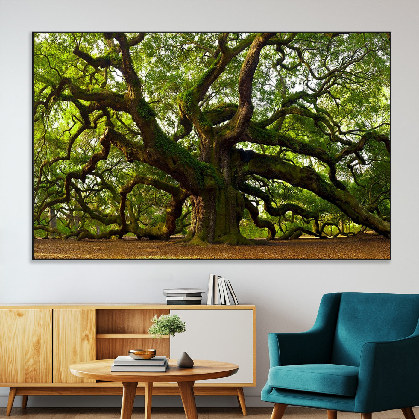 29407-MGV-CV-36X24-Angel Oak Tree Wall Art Canvas Print | Forest Tree Nature Photography Print on Canvas | Large