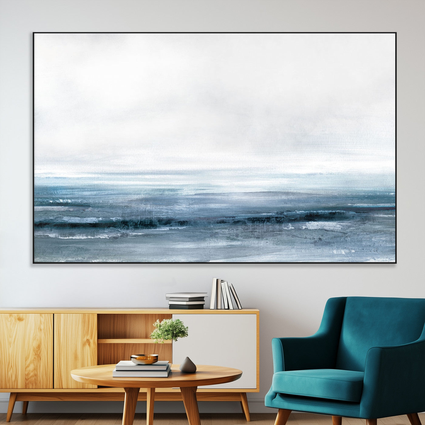 65702-MGV-CV-36X24-Blue Ocean Abstract Artwork Wall Art Canvas Print