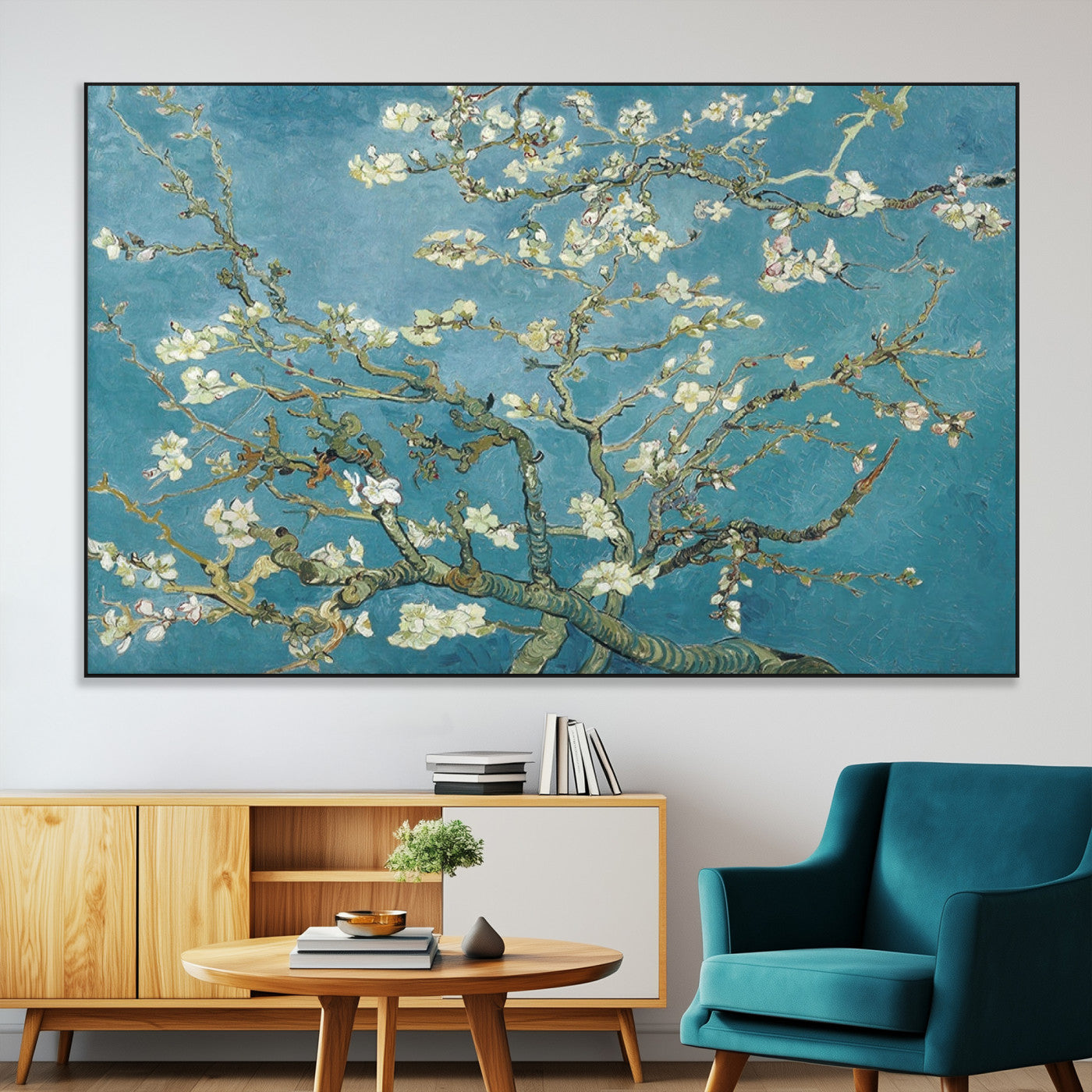 65607-MGV-CV-36X24-Vincent Van Gogh's Almond Blossom Abstract Wall Art Canvas, Van Gogh Almond Blossom Canvas Print