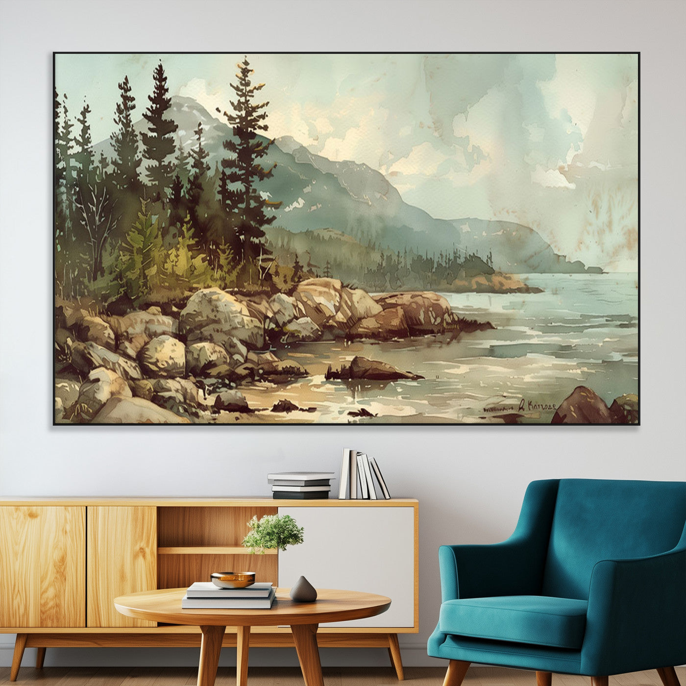 24809-MGV-CV-36X24-Abstract Acadia National Park Wall Art Canvas Print - Stunning 3-Panel Wall Art Canvas Print,