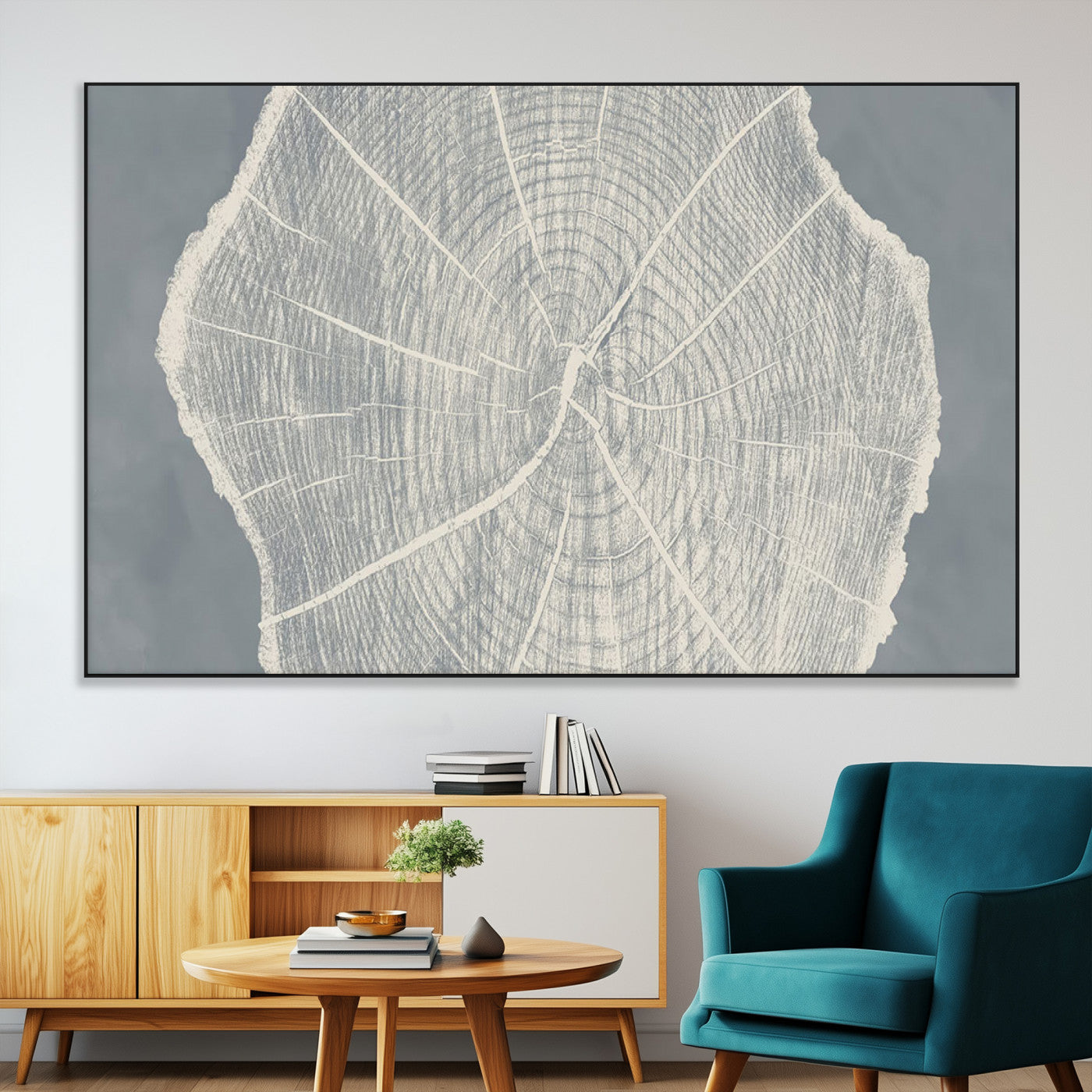 25547-MGV-CV-36X24-Abstract Tree Ring Wall Art Canvas Print – Nature-Inspired, Ready to Hang, Modern Home Decor