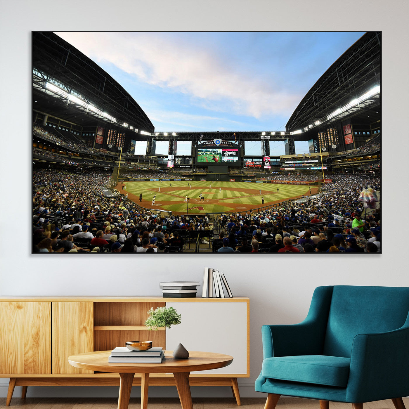 92672-MGV-CV-36X24-Arizona Diamondbacks Team Print - Phoenix Chase Field Stadium Wall Art Canvas Print