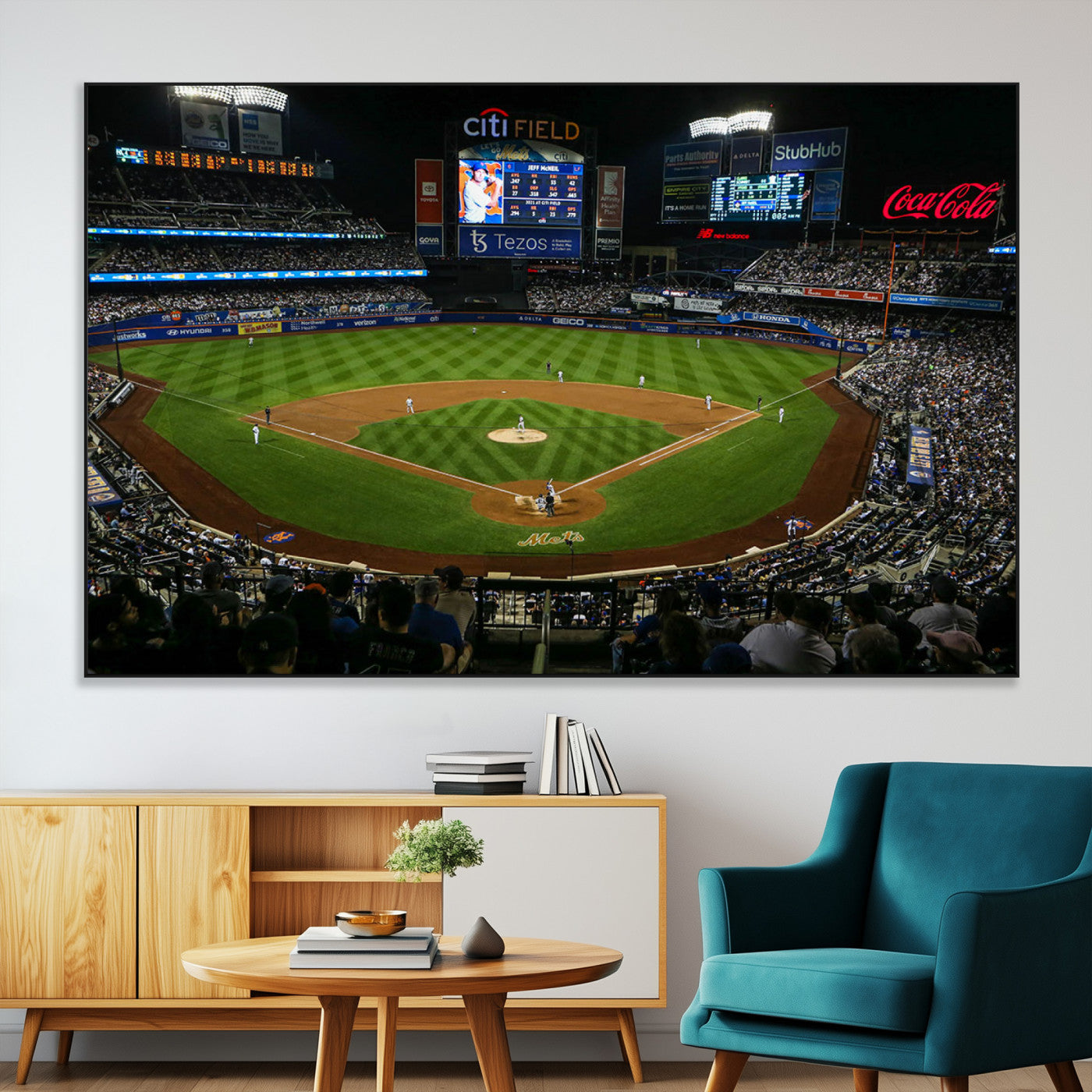 25148-MGV-CV-36X24-Los Angeles Dodgers Baseball Team Print - California Dodger Stadium Wall Art Canvas Print